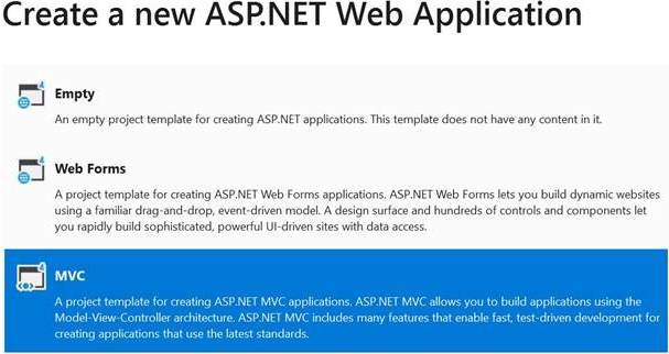Create a new ASP DOT NET web application
